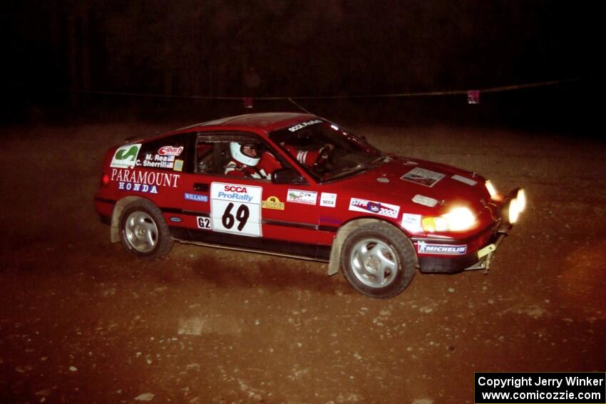 Charles Sherrill / Mark Rea Honda CRX Si at the first hairpin on SS8, Rim Stock.