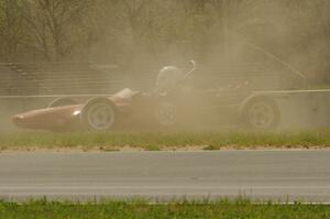 Jeff Ingebrigtson's Caldwell D9 Formula Ford spins in oil dry between turns 4 and 5.