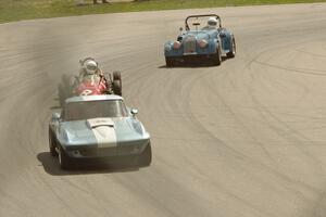 Daryn Bosell's Chevy Corvette, Jim Gaffney's RCA Formula Vee and Pat Starr's Morgan +4