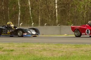 John Brown, Jr. chases down Dave Copham both in Spec Racer Fords