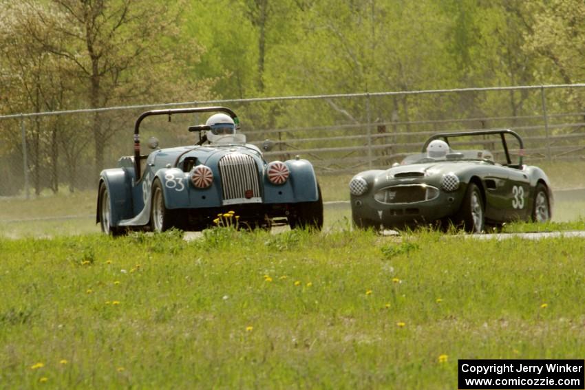 Pat Starr's Morgan +4 and Dan Powell's Austin-Healey 3000