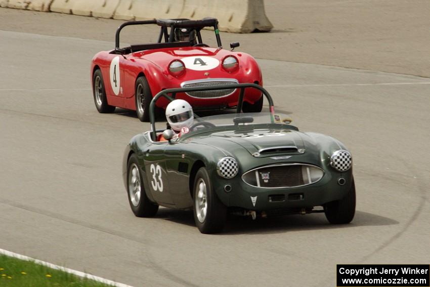 Dan Powell's Austin-Healey 3000 and Tom Daly's Austin-Healey Sprite