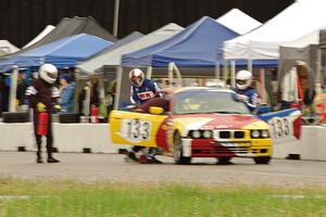 Tubby Butterman Racing 1 BMW 325 comes in for a stop