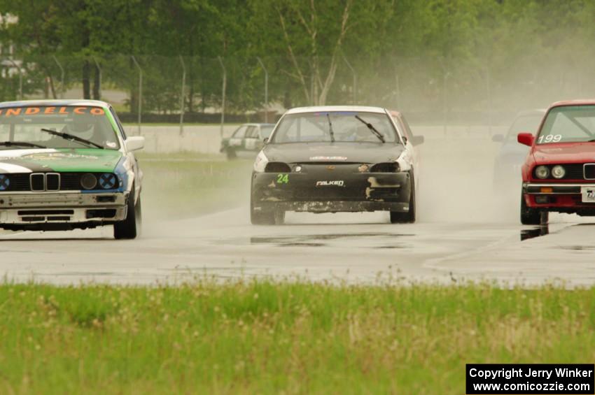 L to R) Team Endurance BMW 325i, Bear Patrol Lexus SC400 and Cheap Shot Racing BMW 325is