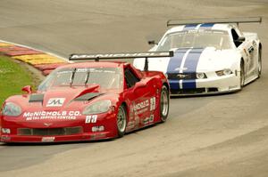 Amy Ruman's Chevy Corvette and Cliff Ebben's Ford Mustang