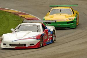 Simon Gregg's Chevy Corvette and John Baucom's Ford Mustang