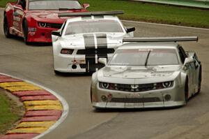 Adam Andretti's Chevy Camaro, Joe Ebben's Ford Mustang and Cameron Lawrence's Chevy Camaro