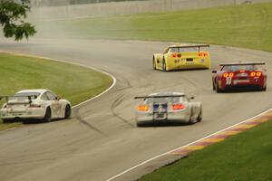 Jerry Greene's Porsche GT3 Cup comes to a stop after having an accident in turn 13