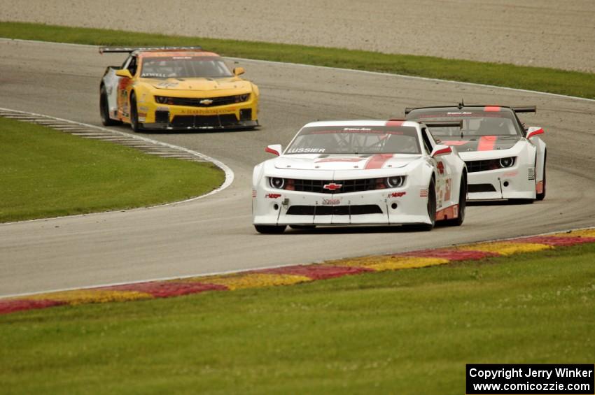 Frank Lussier's, David Mazyck's and John Atwell's Chevy Camaros