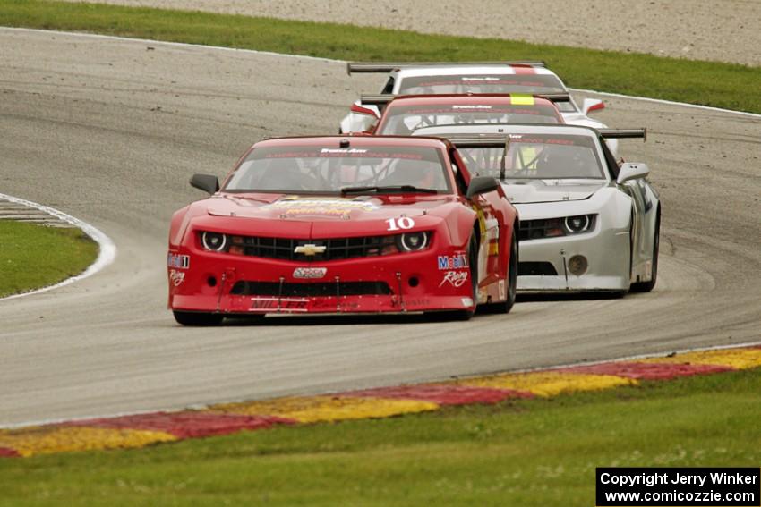 Mel Shaw's, A.J. Henriksen's and Frank Lussier's Chevy Camaros