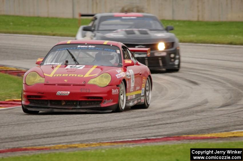 Clint Sawinski's Porsche GT3 Cup and Todd Napieralski's Chevy Camaro