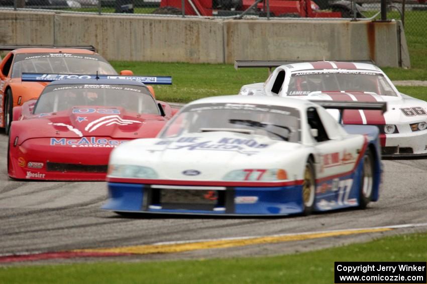 Tim Rubright's Ford Mustang, Jim McAleese's Chevy Corvette and Denny Lamers' Ford Mustang
