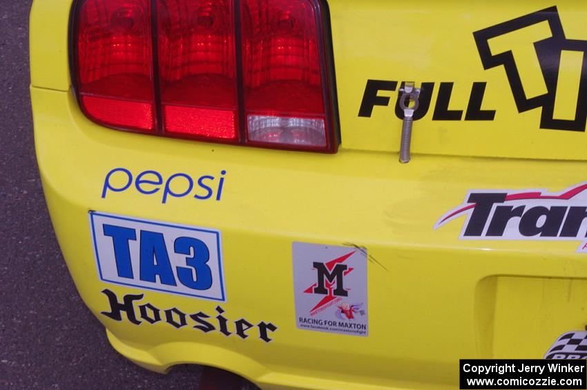 Rob Bodle's Ford Mustang supporting Maxton's Fight.