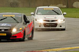 Jon Miller's Honda Civic Si chases Michael DiMeo's Honda Civic Si