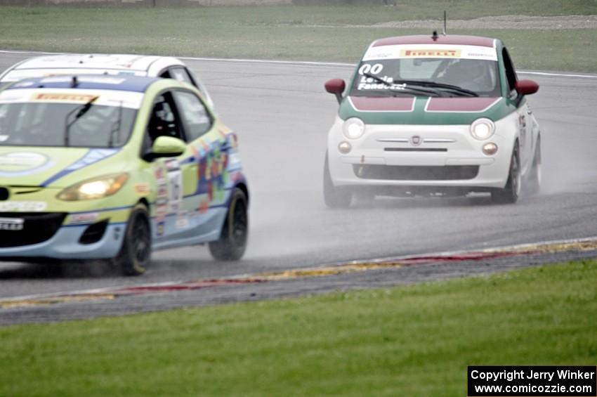 Michael Ashby's Mazda 2, Chris Capaldi's Ford Fiesta and Kevin Fandozzi's Fiat 500