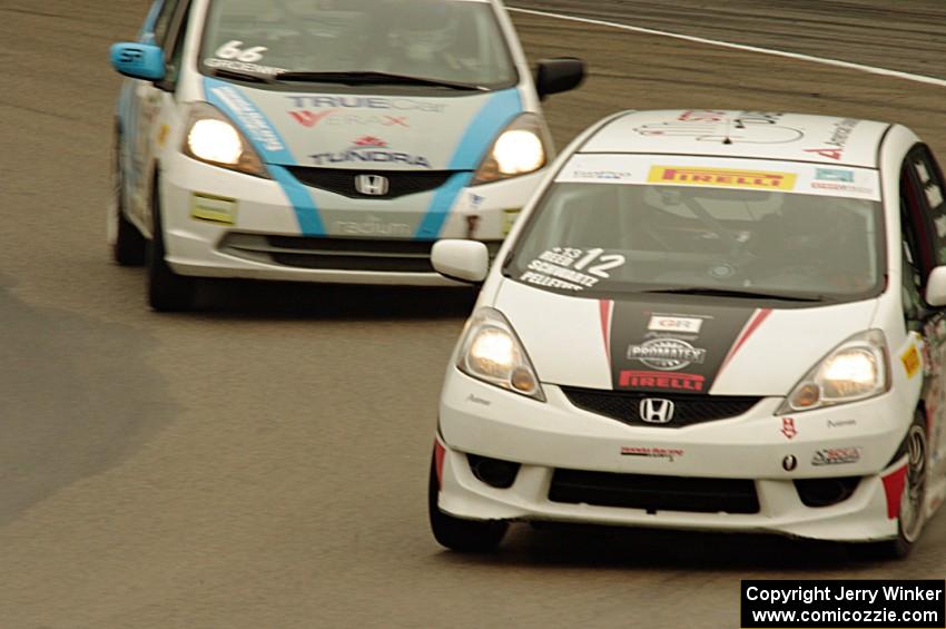 Johan Schwartz's Honda Fit and P.J. Groenke's Honda Fit