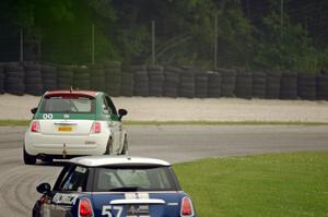 Mike Lewis' Fiat 500 and Andrei Kisel's MINI Cooper