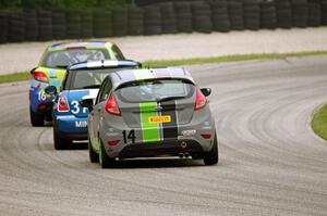 Michael Ashby's Mazda 2, Tyler Palmer's MINI Cooper and Nate Stacy's Ford Fiesta