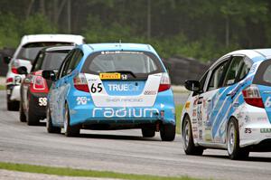 Ryan Reed's Honda Fix, Glenn Nixon's MINI Cooper, Paul Holton's Honda Fix and P.J. Groenke's Honda Fit