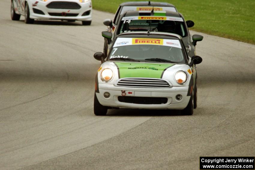 Jason Fichter's MINI Cooper, Nate Stacy's Ford Fiesta, Jim Cleveland's MINI Cooper, and Chris Capaldi's Ford Fiesta