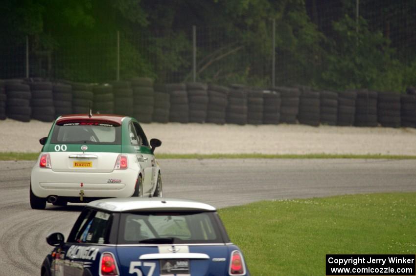 Mike Lewis' Fiat 500 and Andrei Kisel's MINI Cooper