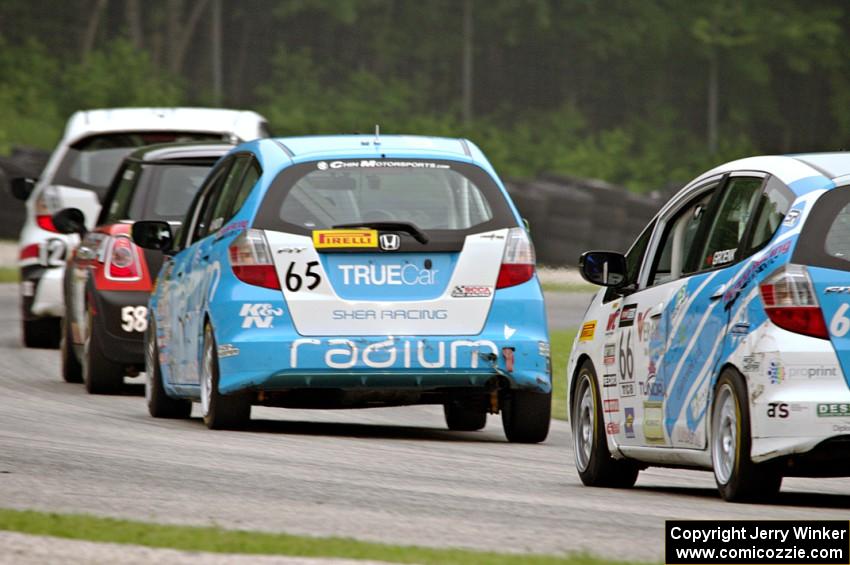 Ryan Reed's Honda Fix, Glenn Nixon's MINI Cooper, Paul Holton's Honda Fix and P.J. Groenke's Honda Fit