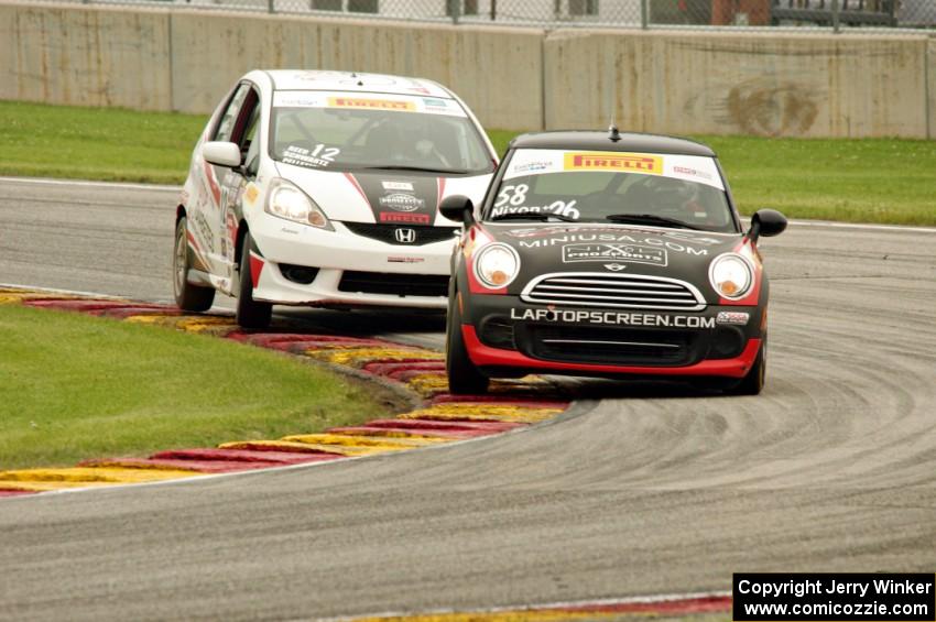 Glenn Nixon's MINI Cooper and Ryan Reed's Honda Fix