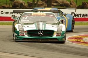 Tim Pappas' Mercedes-AMG SLS GT3 and Henrik Hedman's Ferrari 458 Italia GT3