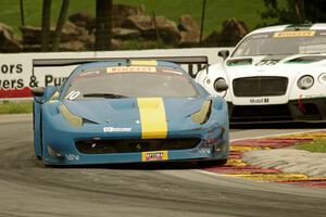 Henrik Hedman's Ferrari 458 Italia GT3 and Butch Leitzinger's Bentley Continental GT3