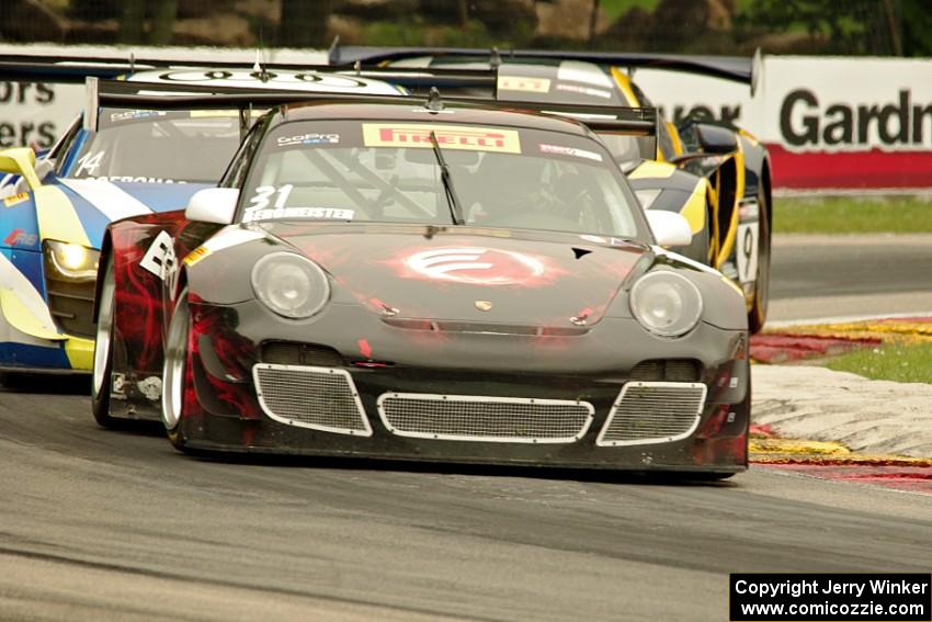 Tim Bergmeister's Porsche GT3R, James Sofronas' Audi R8 Ultra and Alex Figge's McLaren 12C GT3