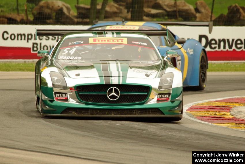 Tim Pappas' Mercedes-AMG SLS GT3 and Henrik Hedman's Ferrari 458 Italia GT3