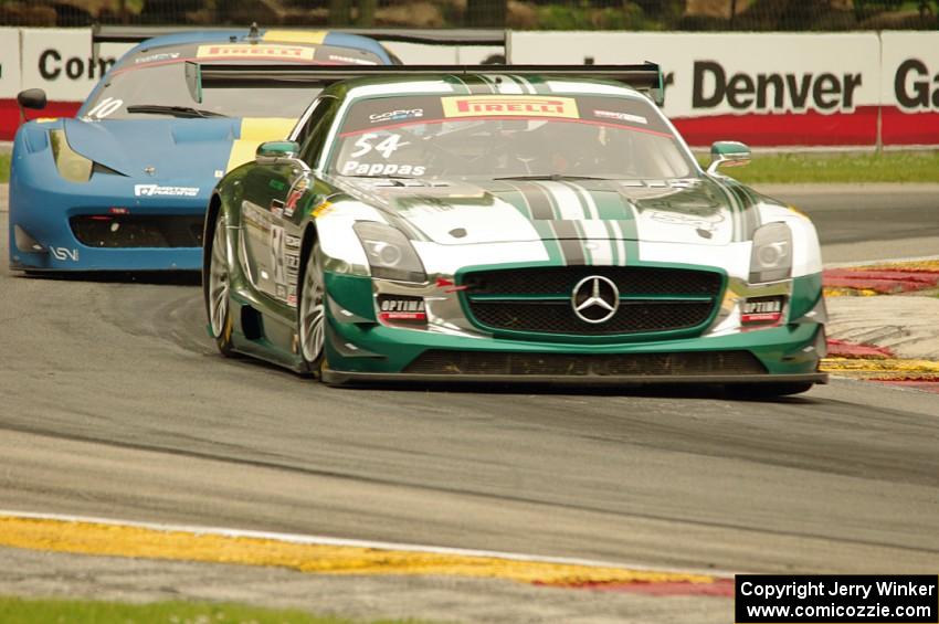 Tim Pappas' Mercedes-AMG SLS GT3 and Henrik Hedman's Ferrari 458 Italia GT3