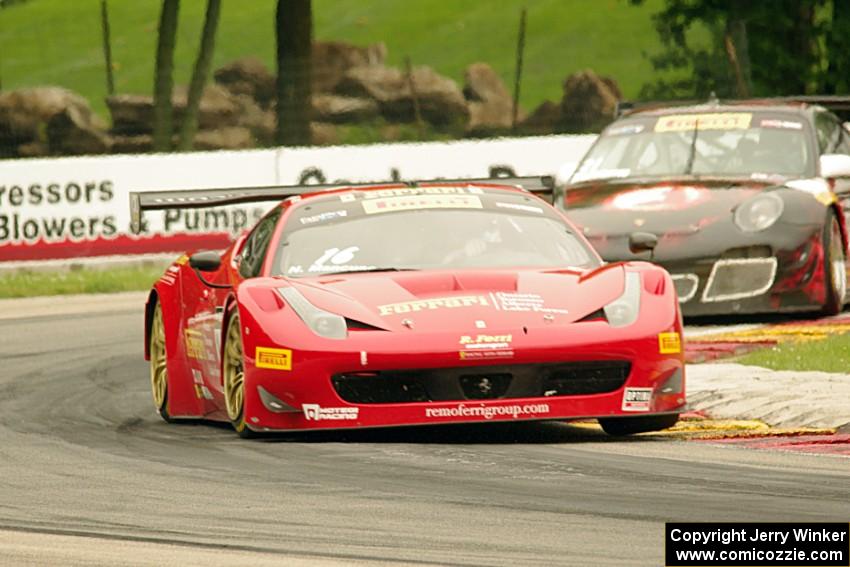 Nick Mancuso's Ferrari 458 Italia GT3 and Tim Bergmeister's Porsche GT3R