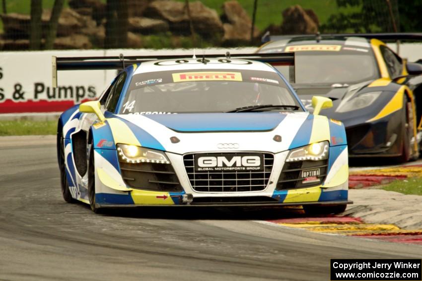 James Sofronas' Audi R8 Ultra and Alex Figge's McLaren 12C GT3