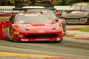 Anthony Lazzaro's Ferrari 458 Italia GT3, Andrew Palmer's and Mike Skeen's Audi R8 Ultras, and Tim Bergmeister's Porsche GT3R