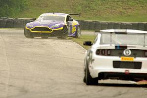 Mark Klenin's Aston Martin Vantage GT4 spins before turn 7.