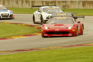 Nick Mancuso's Ferrari 458 Italia GT3, Johnny O'Connell's Cadillac CTS-V R, and Andrew Palmer's Audi R8 Ultra