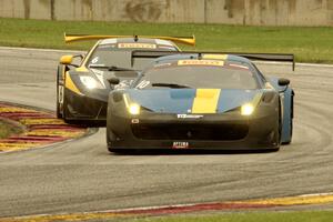 Henrik Hedman's Ferrari 458 Italia GT3 and Robert Thorne's McLaren 12C GT3