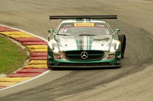 Tim Pappas' Mercedes-AMG SLS GT3 limps back to the pits after getting a flat.