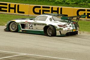 Tim Pappas' Mercedes-AMG SLS GT3 limps back to the pits after getting a flat.