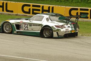 Tim Pappas' Mercedes-AMG SLS GT3 limps back to the pits after getting a flat.