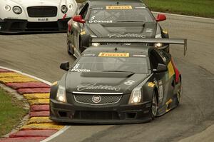 Andy Pilgrim's and Johnny O'Connell's Cadillac CTS-V Rs and Butch Leitzinger's Bentley Continental GT3