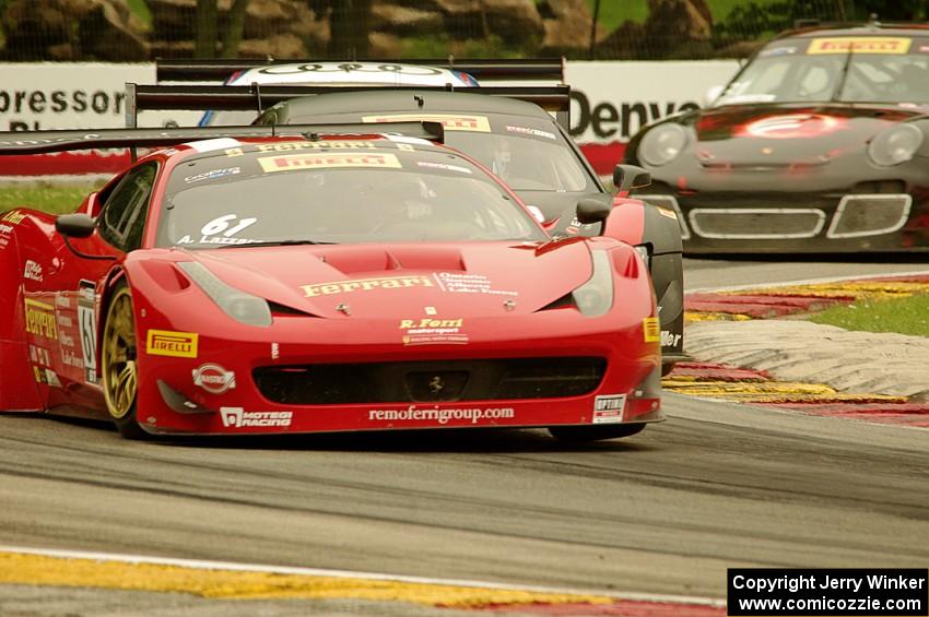 Anthony Lazzaro's Ferrari 458 Italia GT3, Andrew Palmer's and Mike Skeen's Audi R8 Ultras, and Tim Bergmeister's Porsche GT3R