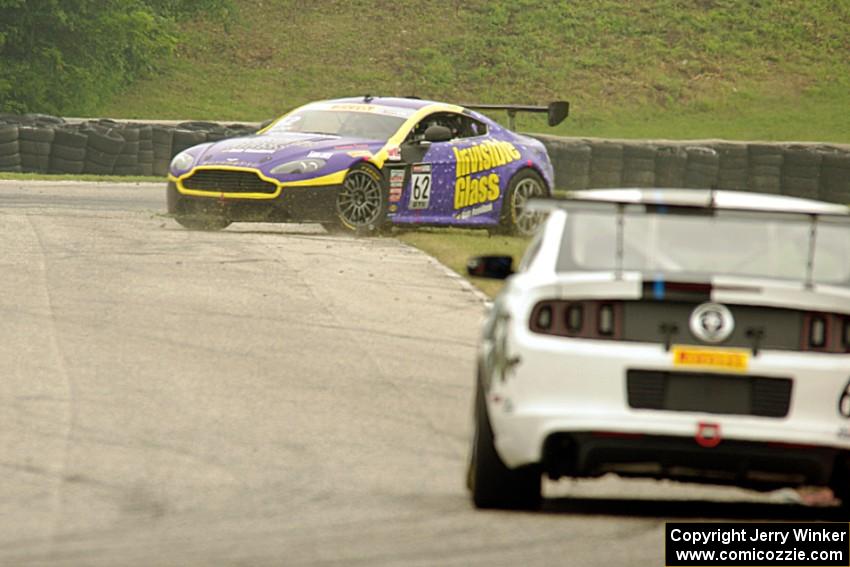 Mark Klenin's Aston Martin Vantage GT4 spins before turn 7.