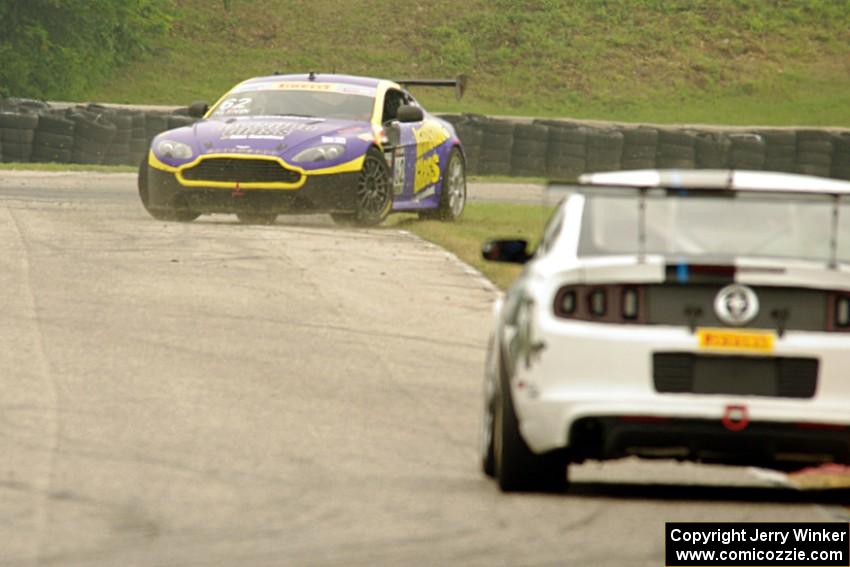 Mark Klenin's Aston Martin Vantage GT4 spins before turn 7.