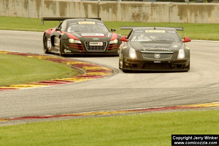 Johnny O'Connell's Cadillac CTS-V R and Mike Skeen's Audi R8 Ultra