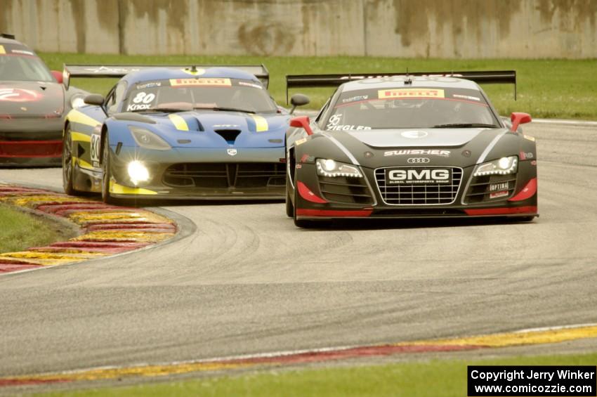 Bill Ziegler's Audi R8 Ultra and Dan Knox's SRT Viper GT3R