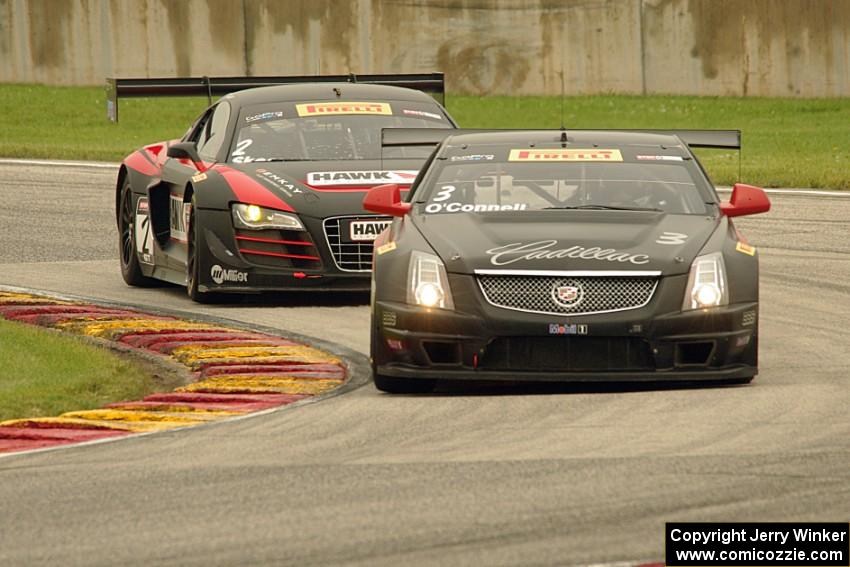 Johnny O'Connell's Cadillac CTS-V R and Mike Skeen's Audi R8 Ultra