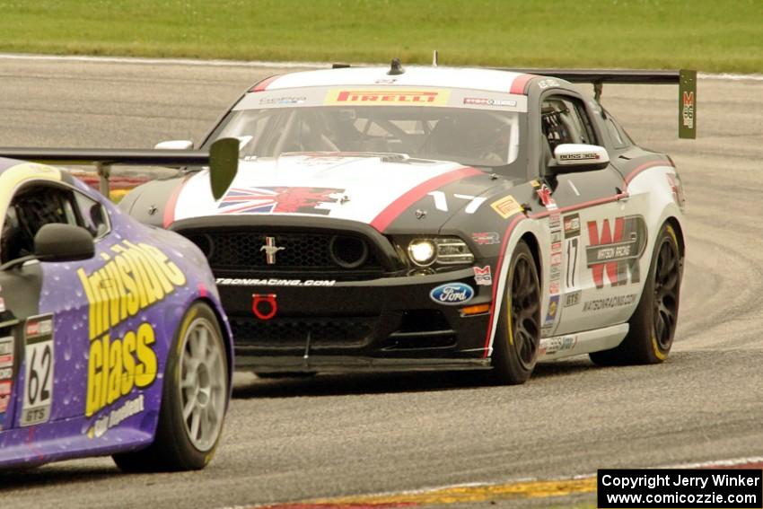 Alec Udell's Ford Mustang Boss 302S chases Mark Klenin's Aston Martin Vantage GT4