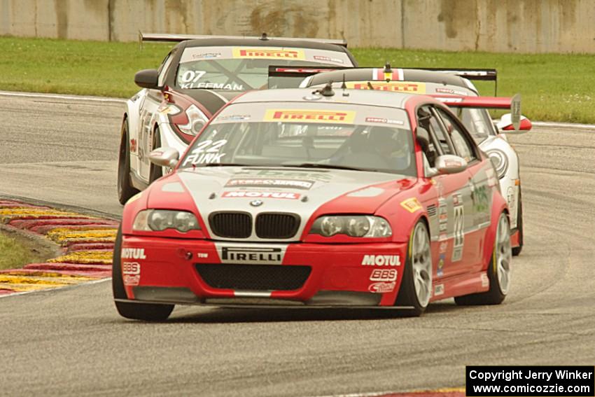 Larry Funk's BMW M3, Buz McCall's Porsche Cayman S and Brian Kleeman's Nissan 370Z